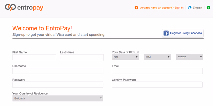 Entropay AccountOpening