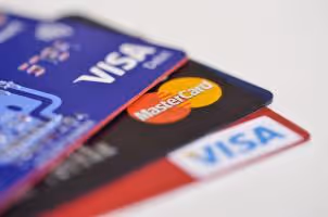 Visa and Mastercard credit cards.