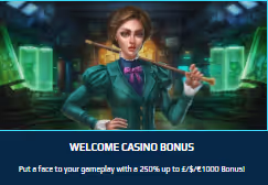 Anonym Bet Casino Welcome Bonus: 250% up to £/$/€1,000