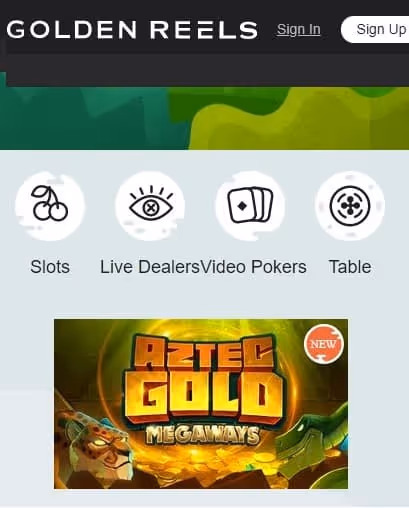Aztec Gold Megaways game on Golden Reels casino site