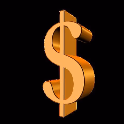 Golden dollar sign on a black background