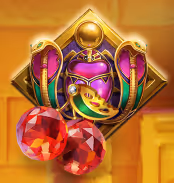 Egyptian-themed design with scarab, cobras, and red gems