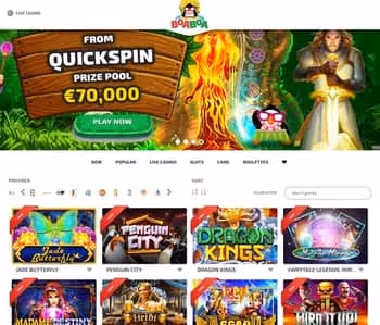 Boaboa Casino homepage