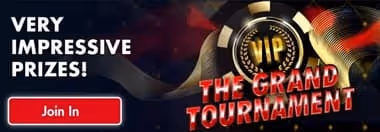 The Grand VIP Tournament banner with impressive prizes