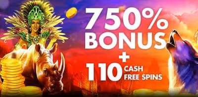 BondiBet Casino Welcome Bonus: 750% + 110 Cash Free Spins