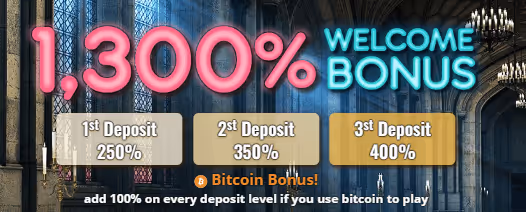 Casino Castle 1,300% Welcome Bonus