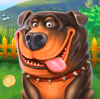 Cartoon bulldog with tongue out