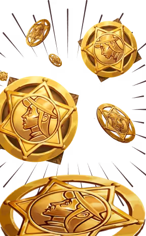 Falling gold sheriff badges