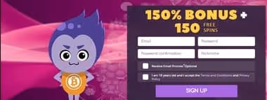 CryptoWild Casino Welcome Bonus: 150% + 150 FREE SPINS