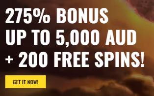 Fight Club Casino Welcome Bonus: 275% up to 5,000AUD + 200 free spins