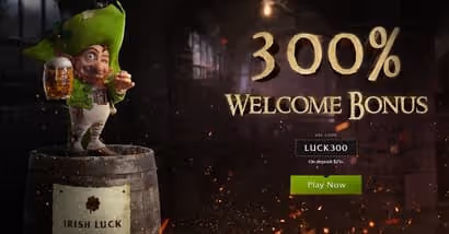 Irish Luck Casino: 300% Welcome Bonus