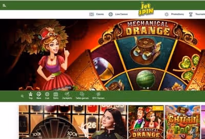 JetSpin Casino homepage