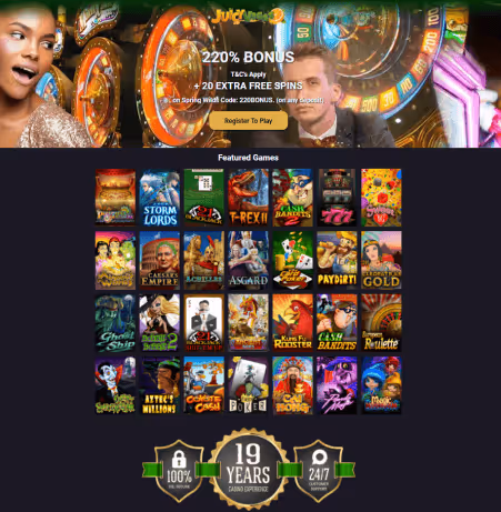 Juicy Vegas Casino welcome bonus