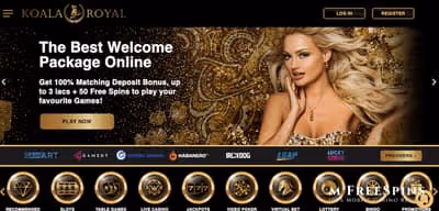 Koala Royal Casino Welcome Package: 100% Match Bonus + 50 Free Spins