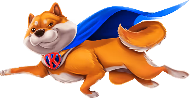 Flying Shiba Inu superhero dog