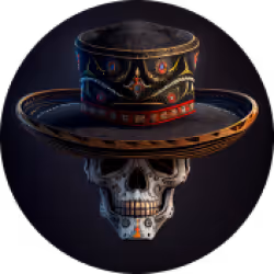 Decorated skull wearing a sombrero