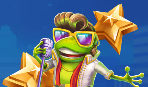 Cartoon frog Elvis impersonator