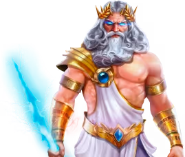 Illustration of Zeus holding a lightning bolt