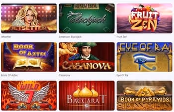 Megawins Casino online games