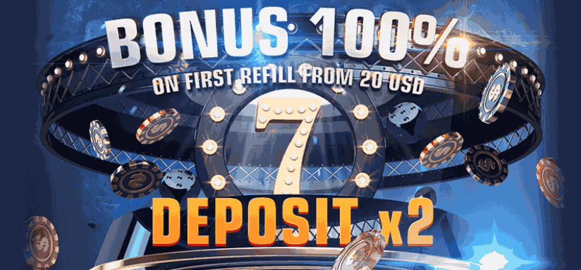 CyberCoins Casino: 100% Bonus on first refill from 20 USD, Deposit x2
