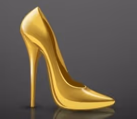 Playboy Gold high heel shoe