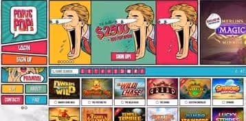 Pokie Pop Casino homepage