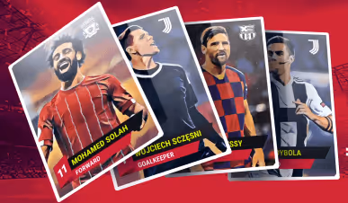 Four soccer player card