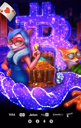Casino registration featuring cartoon foxes and Bitcoin