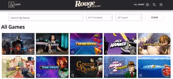 Rouge Casino: Online game thumbnails