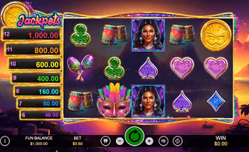 Samba Jackpot slot game with a festive carnival theme and vibrant party symbols