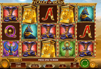 Scales of Dead slot game based on Egyptian Mythology with ancient symbols