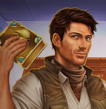 Man with brown hair holding a book