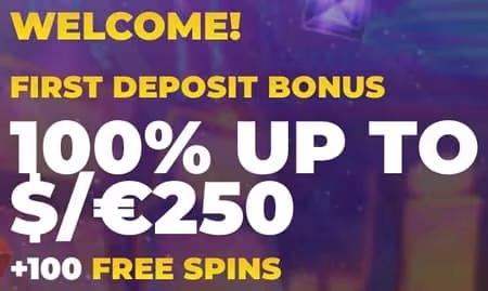 Slotum Casino Welcome Bonus: 100% Up to $/€250 + 100 Free Spins