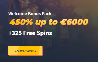 Casino Welcome Bonus – Get 450% up to €6000 + 325 Free Spins