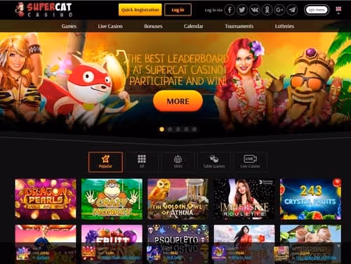 SuperCat Casino homepage