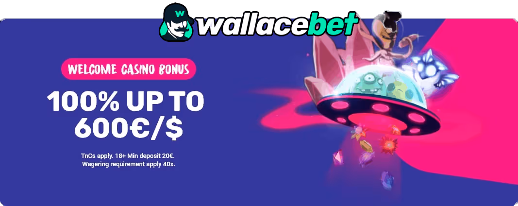 Wallacebet Casino Welcome Bonus: 100% Up to 600€/$