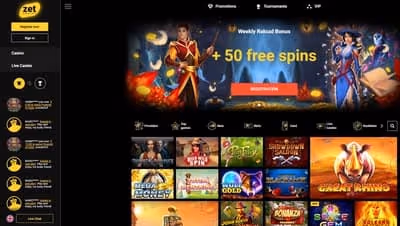 ZetCasino homepage