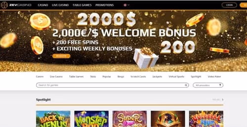 Zev Casino Welcome Bonus