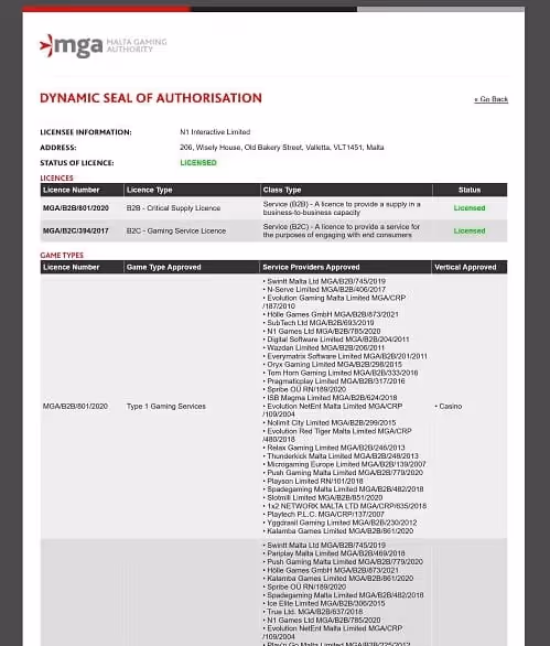 Live casino lisence 0 2