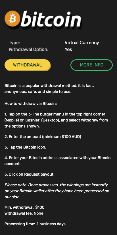 bitcoin withdrawal ozwin